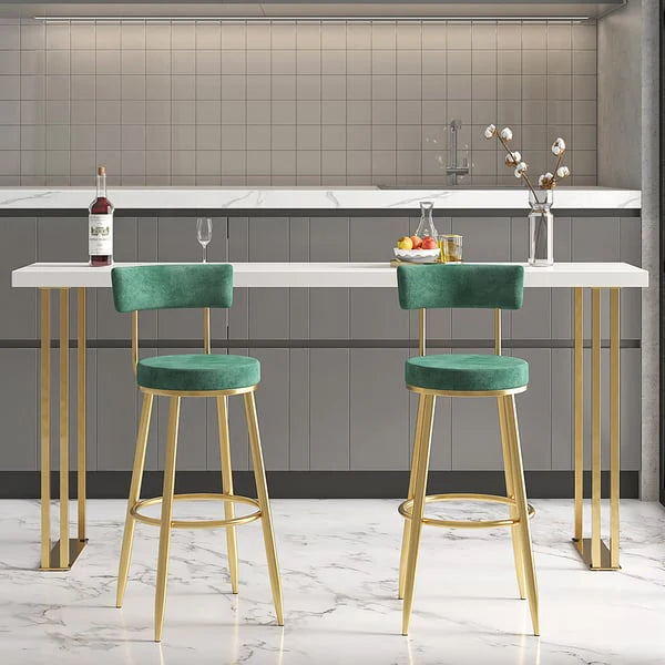 Tabouret de bar moderne avec assise ronde et dossier