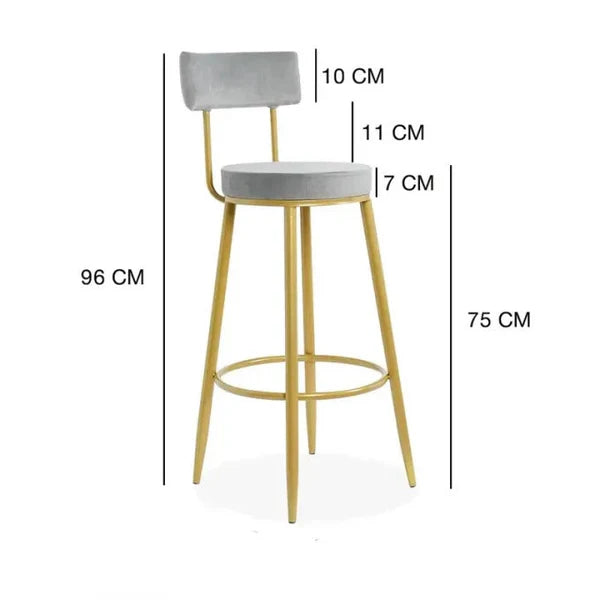 Tabouret de bar moderne avec assise ronde et dossier