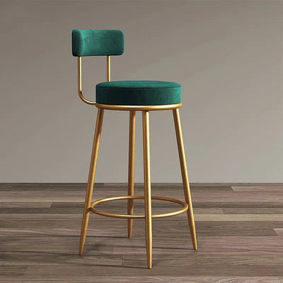 Tabouret de bar moderne avec assise ronde et dossier