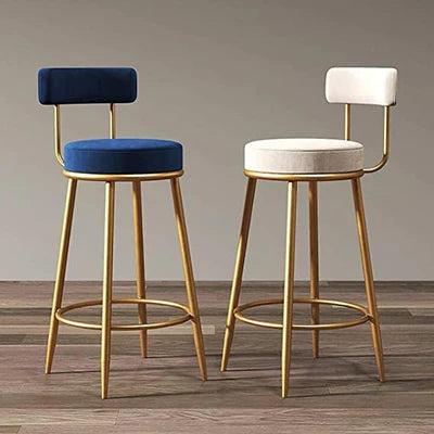 Tabouret de bar moderne avec assise ronde et dossier