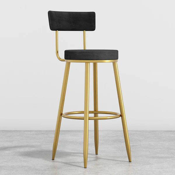 Tabouret de bar moderne avec assise ronde et dossier