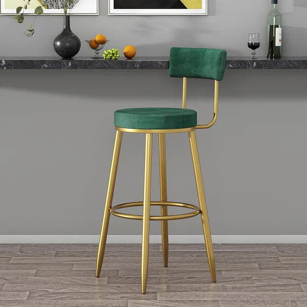 Tabouret de bar moderne avec assise ronde et dossier