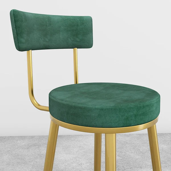 Tabouret de bar moderne avec assise ronde et dossier