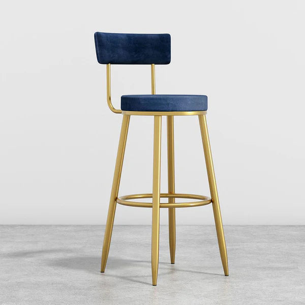 Tabouret de bar moderne avec assise ronde et dossier