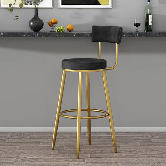 Tabouret de bar moderne avec assise ronde et dossier
