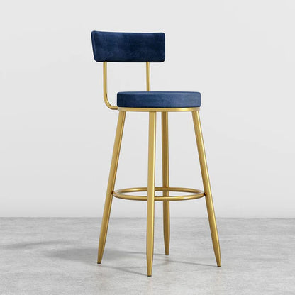 Tabouret de bar moderne avec assise ronde et dossier